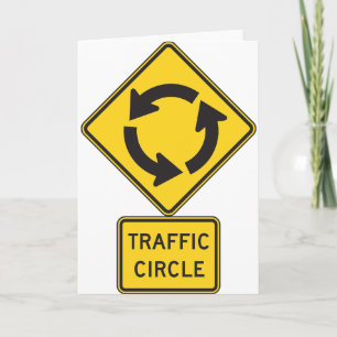 Tarjeta Señal de tráfico circular amarilla de diamante