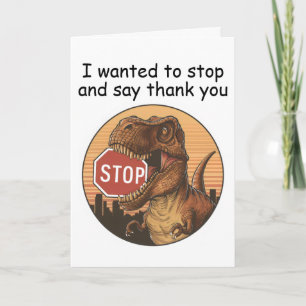Tarjeta señal de trex biting on stop