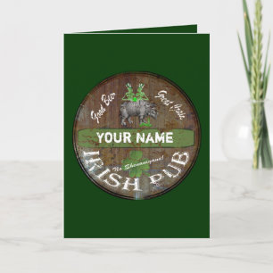 Tarjeta Señal personalizada de pub irlandés