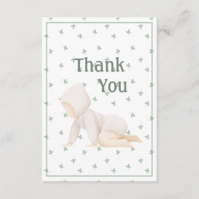 Tarjeta sencilla de agradecimiento para bebé adora (Anverso)