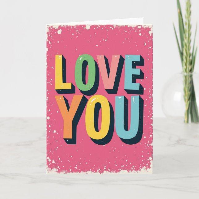 Tarjeta Sencilla de Amor con Lunares (Anverso)