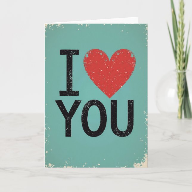 Tarjeta Sencilla de Corazón con Distress (Anverso)