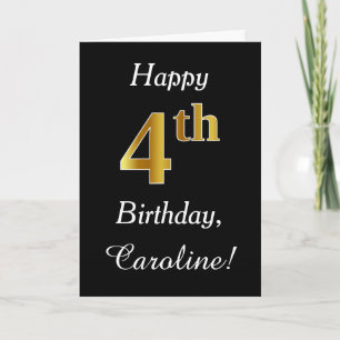 Tarjeta Sencilla de Cumpleaños con Dorado Falso pa