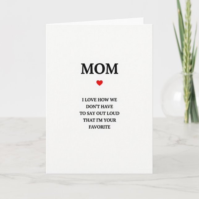Tarjeta sencilla de Mamá te quiero (Anverso)