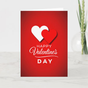 Tarjeta sencilla de San Valentín de dos corazones