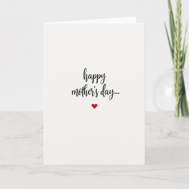 Tarjeta Sencilla del Día de la Madre (Anverso)