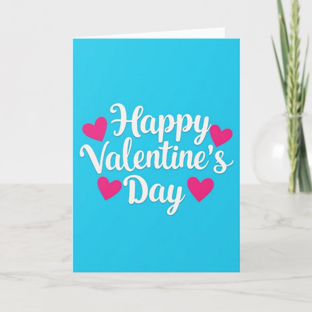 Tarjeta sencilla del día de San Valentín con recor (Anverso)