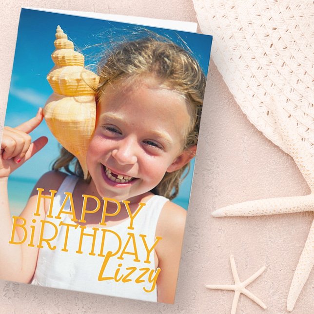 Tarjeta Sencilla foto Personalizado moderna Festín de cump (Subido por el creador)