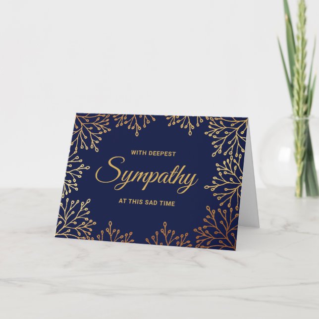 Tarjeta Sencilla simpatía floral de Relieve metalizado dor (Anverso)
