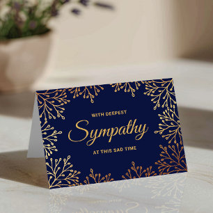 Tarjeta Sencilla simpatía floral de Relieve metalizado dor