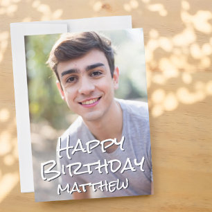 Tarjeta Sencilla tipografía Personalizado foto Saludo de c