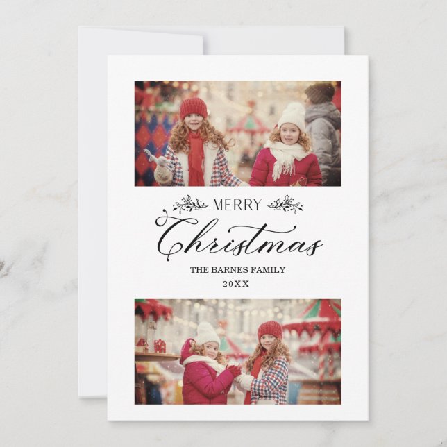 Tarjeta Sencillas ramas botánicas navideñas navideñas 2 fo (Anverso)