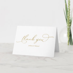 Tarjeta Sencillo Agradecimiento con Letra Elegante de Hoja
