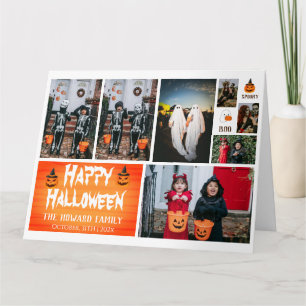 Tarjeta Sencillo Collage De Fotos De Halloween Espeluznant