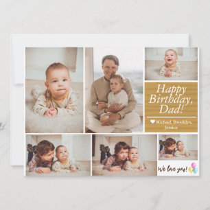 Tarjeta Sencillo collage de la familia de fotos de papá
