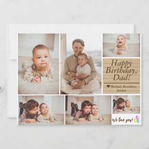 Tarjeta Sencillo collage de la familia de fotos de papá