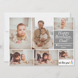 Tarjeta Sencillo collage de la familia de fotos de papá