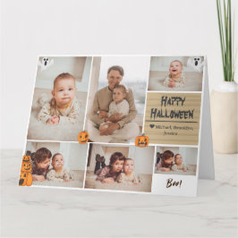Tarjeta Sencillo collage de la familia de fotos Halloween 