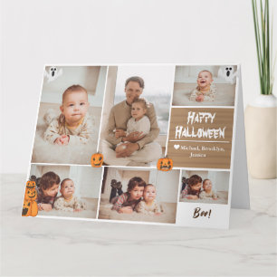 Tarjeta Sencillo collage de la familia de fotos Halloween
