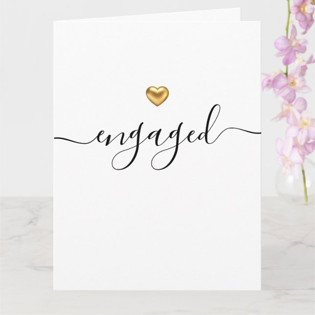 Tarjeta Sencillo corazón dorado moderno blanco involucrado (Orquídea)