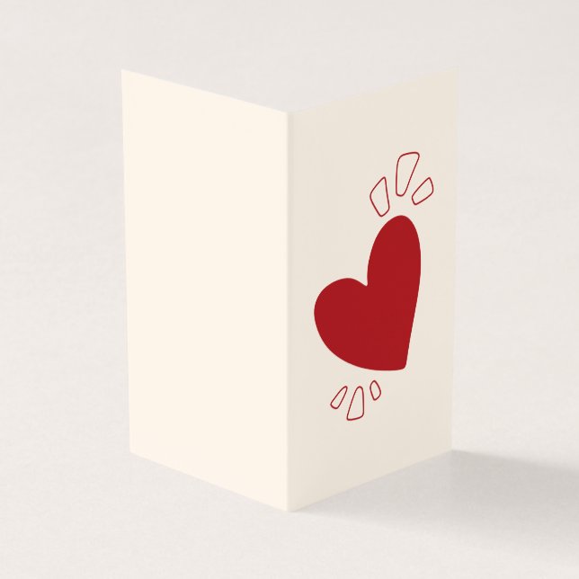 Tarjeta Sencillo Corazón Platónico Valentine Notecard 25pk (Exterior)
