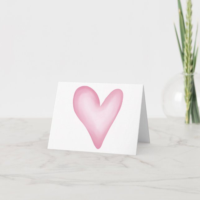 Tarjeta Sencillo diseño de corazón rosado (Anverso)