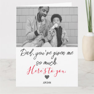 Tarjeta Sencillo Feliz día del padre, Gran foto de cita