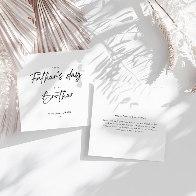 Tarjeta Sencillo Feliz Día del Padre Hermano (Subido por el creador)