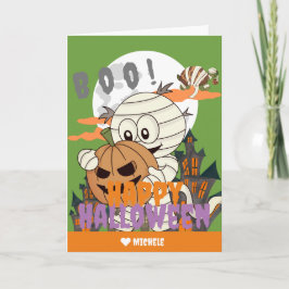 Tarjeta Sencillo Feliz Halloween Mi familia y amigos