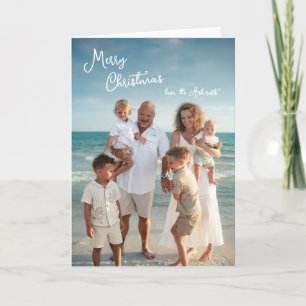 Tarjeta Sencillo Foto de Familia Navidad Elegante Letra