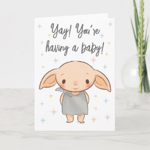 Tarjeta Sencillo Harry Potter - Dobby Baby Shower