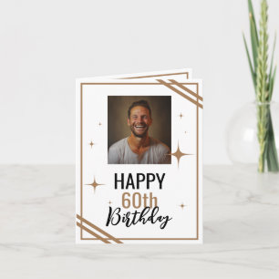 Tarjeta Sencillo marido blanco y marrón 60 cumpleaños