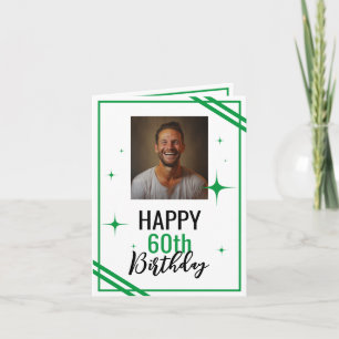 Tarjeta Sencillo marido blanco y verde 60 cumpleaños