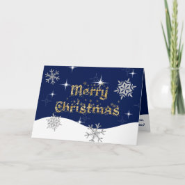 Tarjeta Sencillo Purpurina elegante de Navidades espumosos