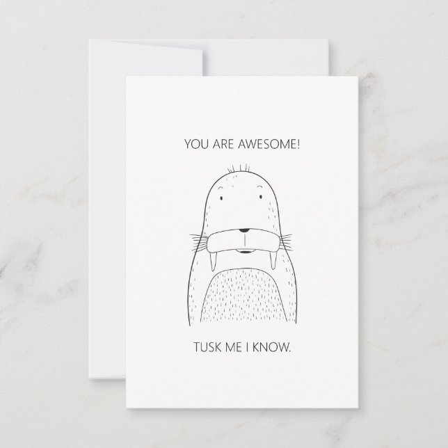 Tarjeta Sencillo saludo de Walrus "Eres Increíble" (Anverso)