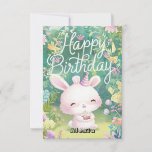 Tarjeta Sencillos deseos de cumpleaños digital para coneji