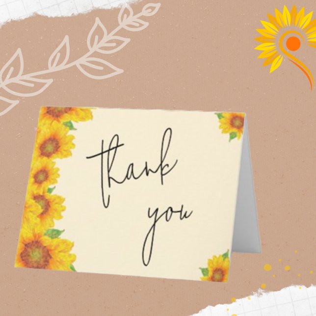 Tarjeta Sencillos Y Elegantes Girasoles Amarillos Gracias (Subido por el creador)