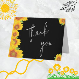 Tarjeta Sencillos Y Elegantes Sunflowers Black Backdrop Gr