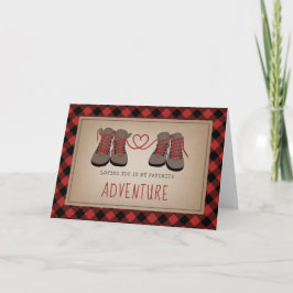 Tarjeta Senderismo de aventuras favoritas Boots Valentine