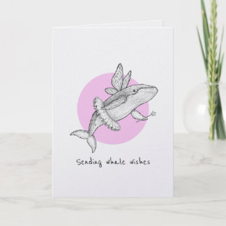 Tarjeta Sending whale wishes well wishes punny card