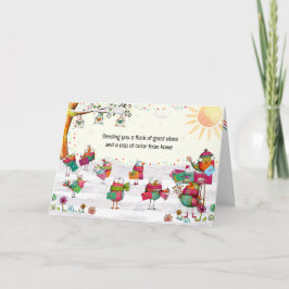 Tarjeta Sending You a Flock of Good Vibes, Neon Birds