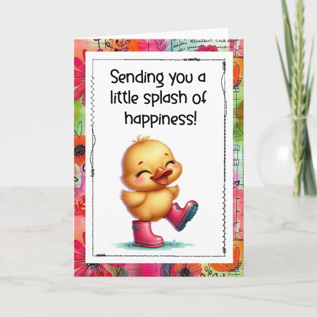 Tarjeta Sending You a Little Splash of Happiness Duck Card (Anverso)