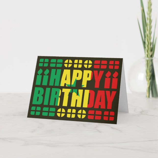 Tarjeta Senegal Flag Birthday Card (Anverso)