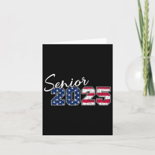 Tarjeta Senior 2025 Bandera Estadounidense Graduación Cl D