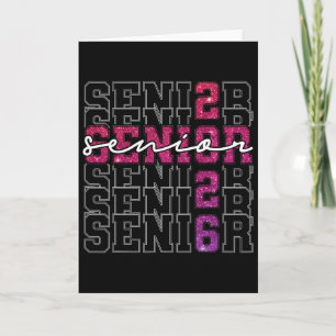 Tarjeta Senior 2026 Cl de 2026 Graduación 2026 Rosa Chica