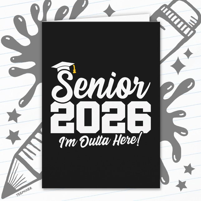 Tarjeta Senior 2026 Funny Graduation Quote Typography (Subido por el creador)