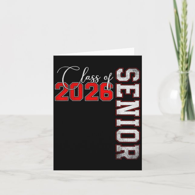 Tarjeta Senior 2026 Graduation My Last First Day Of Cl Of  (Anverso)