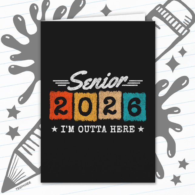 Tarjeta Senior 2026 Retro Graduation Quote Multicolor (Subido por el creador)