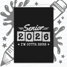 Tarjeta Senior 2026 Vintage Graduation Quote Retro Type
