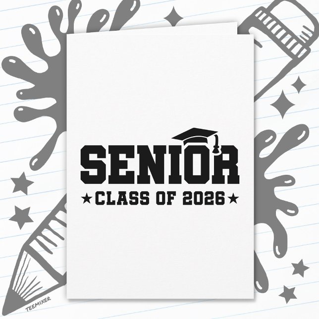 Tarjeta Senior Class of 2026 Bold Graduation Typography (Subido por el creador)